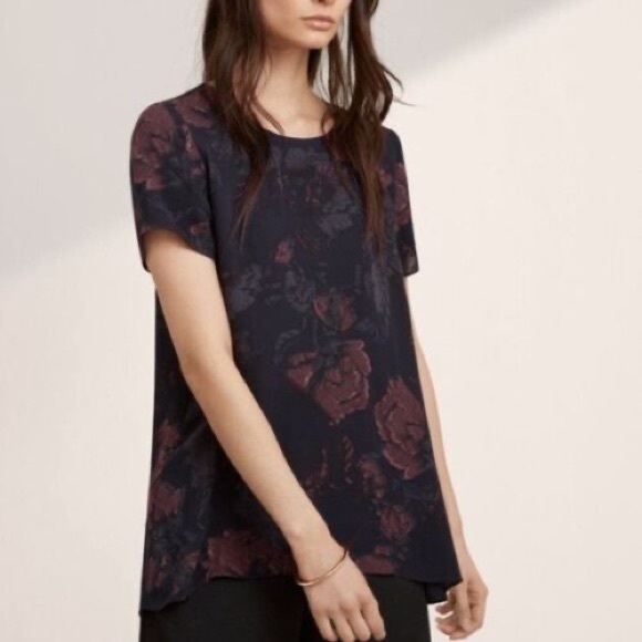 Aritzia Tops - wilfred Brown Silk Floral Blouse